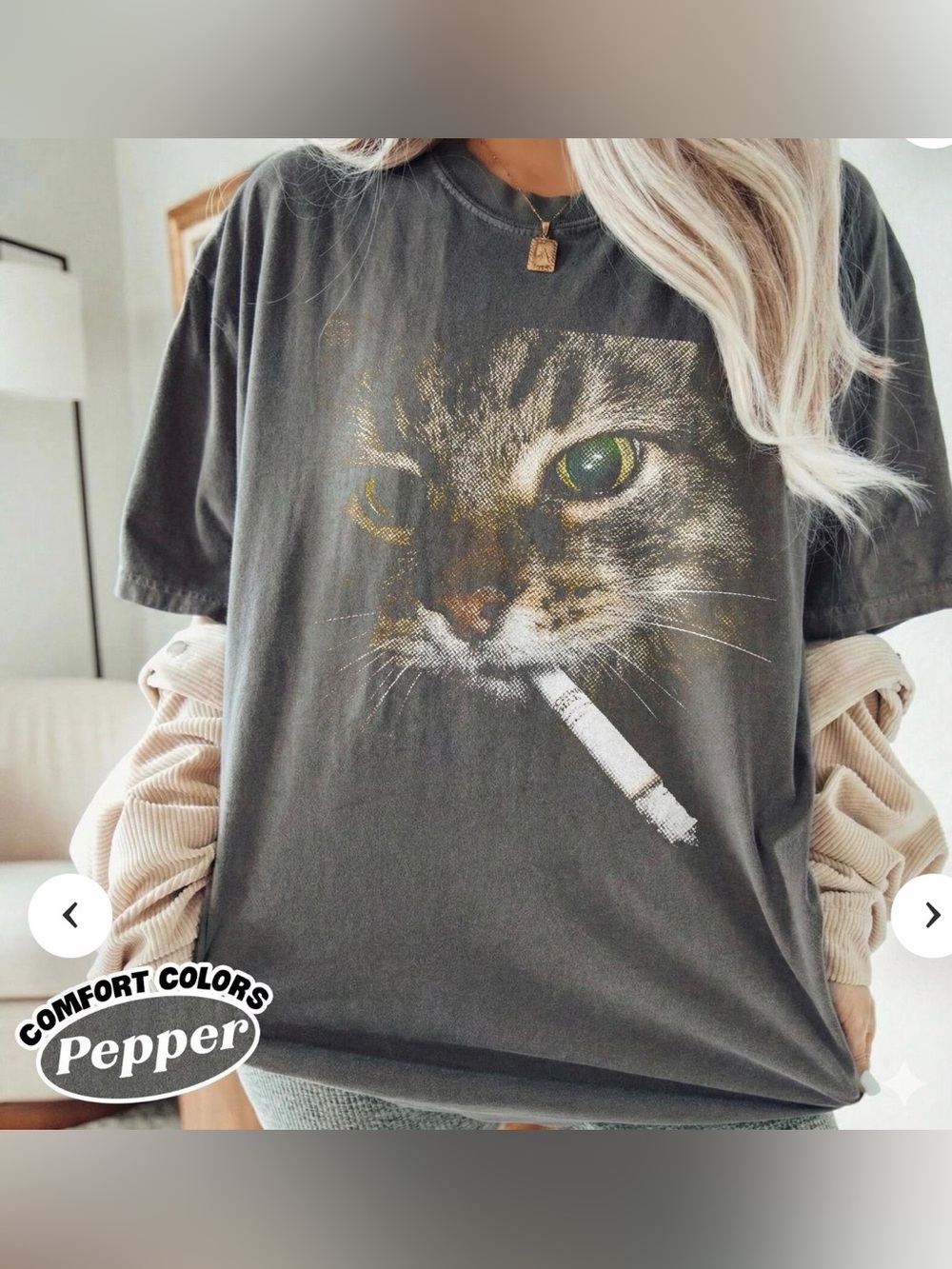 Comfort Colors Cat Smoking Shirt, Vintage Meme Graphic Tee